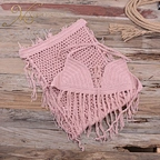 pink two piece crochet set